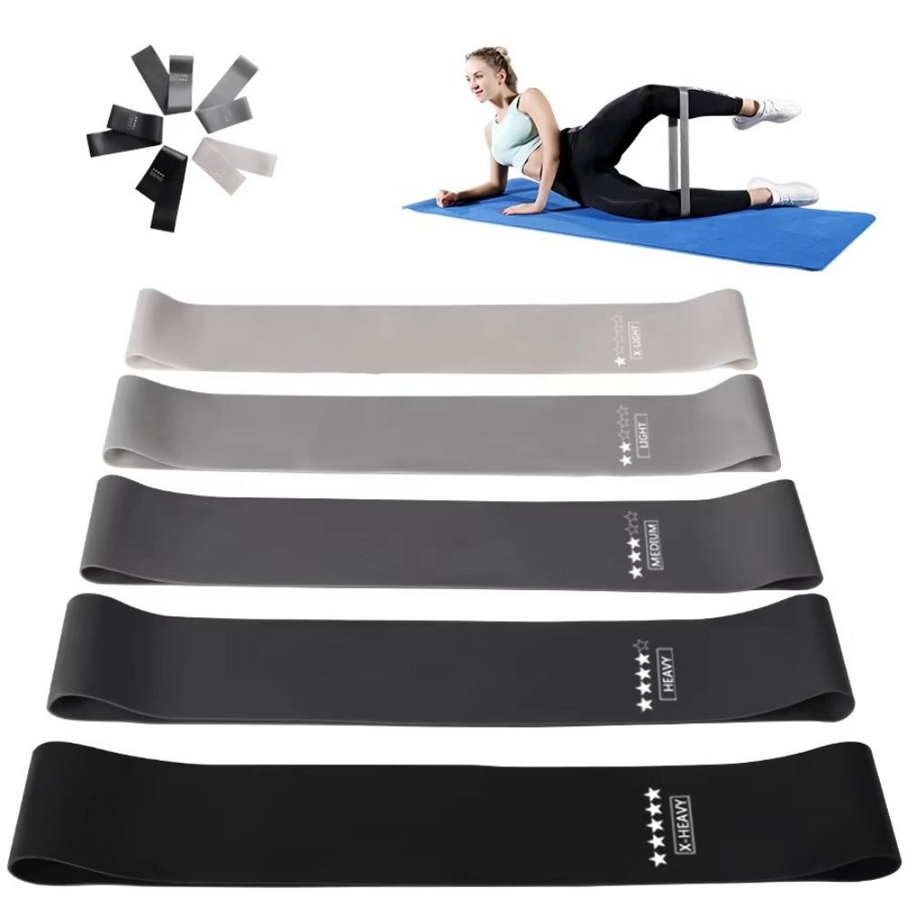 Pilates Yoga Stretching - 5 adet TPE Spor Direnç Bantları