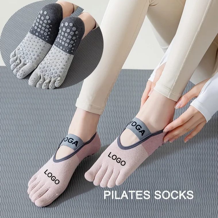 Pilates Yoga Logo - Toptan Kemiksiz Özel Logolu Pamuklu Kaymaz